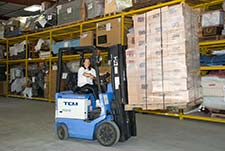 forklift operator at hardpack storage facility